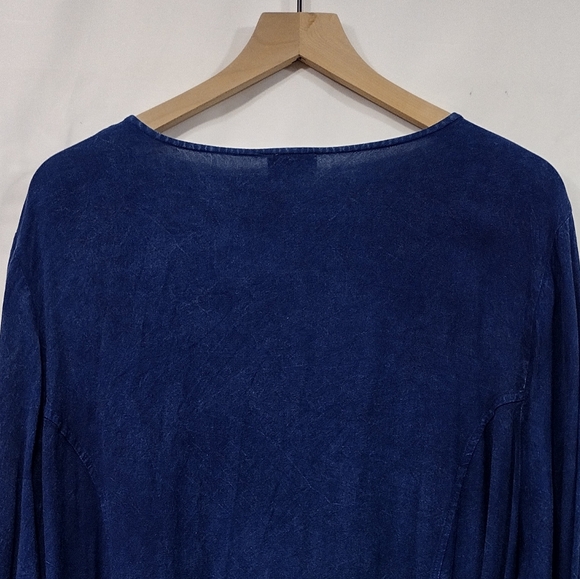 NWOT Avenue Embellished Top Women's 30/32 Blue Boho Retro 90s Y2K Casual Comfy - Picture 7 of 13